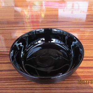 家用手工19厘米7.5寸黑色水晶凉菜干果瓜子玻璃盘水果沙拉琉璃碗