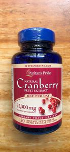美国原装Puritan蔓越莓6倍高浓缩精华胶囊25000mg120粒泌尿妇科