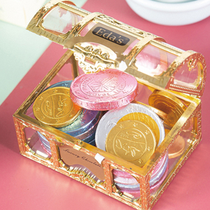 意大利进口艾达的世界金色银色宝箱金币牛奶巧克力礼盒装儿童零食
