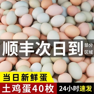 鸡蛋新鲜正宗农家散养40枚整箱批发士鸡农村乌草鸡蛋柴绿壳土鸡蛋