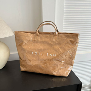 大容量防水PVC单肩包杜邦纸托特包公司礼品包袋品牌LOGO个性定制
