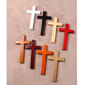 实木十字架壁挂 入户门口墙上挂件 手持十字架摆件 教堂装饰礼品