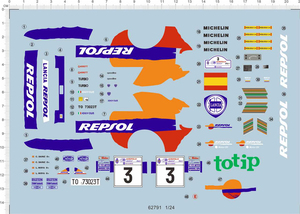 汽车模型 1:24 REPSOL LANCIA SUPER DELTA.专用水贴【62791】