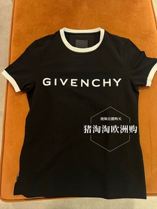 猪淘淘欧洲购Givenchy纪梵希 2024年女士撞色圆领字母印花短袖T恤