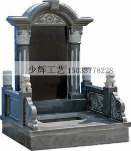 曲阳石雕中国黑墓碑 花岗岩汉白玉墓 狮子石碑摆件墓地可定做
