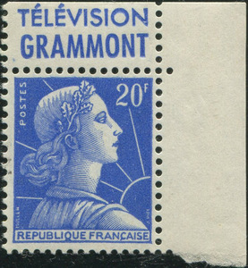 655：法国1955年 玛利亚娜20f 广告 新票 外国邮票BE