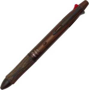 日本Pilot 4+1木 BKHFW2SR 0.7mm四色圆珠笔+0.5自动铅笔木杆笔握