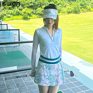 高尔夫女装高端上衣显瘦服装韩国印花半身裙夏季防走光运动百褶裙