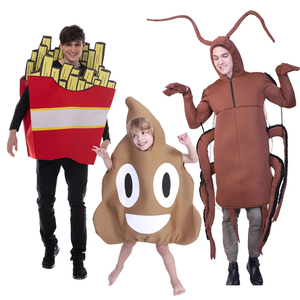 蟑螂便便大便COS服装成人儿童搞笑服卷纸病毒万圣节派对亲子装扮