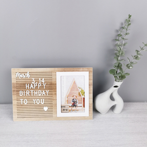 木质相框可放照片字母留言板家用宝宝生日纪念板拍照神器背景相框