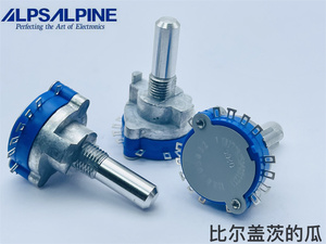 ALPS旋转波动开关SRRN142100三刀四档音频信号切换开关轴长20mm