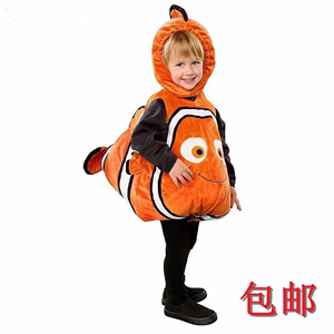元旦儿童服装卡通动物表演出服万圣节幼儿男女宝宝尼莫小丑鱼衣服