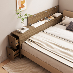 实木夹缝床边柜床头柜床尾窄柜缝隙柜长条榻榻米储物柜置物架靠墙