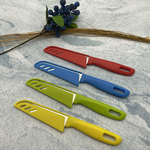 糖果色水果刀具不锈钢瓜果削皮刀带刀套厨房用具折叠小刀