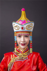 蒙古族帽子女帽成人蒙古香妃公主帽民族演出舞蹈帽蒙古袍佩饰热卖