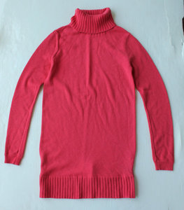 jn*不衣原货女款套头高领毛衣 打底 含羊绒羊毛衫中长款红色
