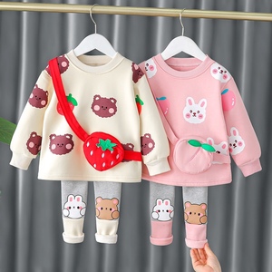女童秋装套装2022新款网红1一3岁女宝宝休闲运动婴儿童装卫衣两件