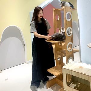 韩版宠物美容师工作服防泼水不沾毛美甲店咖啡店围裙工作服新款潮