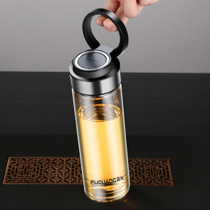 富光双层玻璃杯加厚高档便携单层泡茶杯男耐高温防爆大容量水杯子