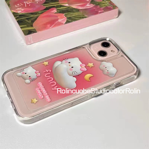 韩国ins可爱hellokitty适用OPPOreno8/7/6手机壳a72情侣r17苹果13pro华为nova9卡通红米k40s软vivoy52s保护套