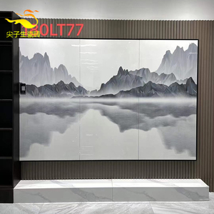 简欧瓷砖白色无限连纹客厅地砖电视背景墙砖900x1800全瓷沙发岩板