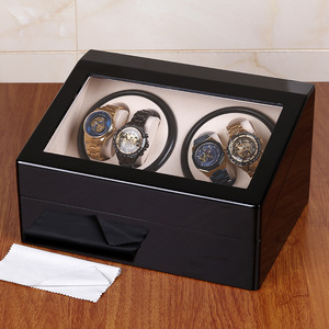 檀韵致远烤油漆46摇表器电动自动上链马达盒收纳展示手表盒子包邮