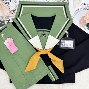 【穗阳女中】樱木子原创正版JK制服绿色日系长短袖短裙水手服套装
