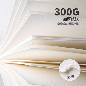 诗色纯棉浆中粗纹进口300g加厚水彩水粉纸油画棒纸A4方形空白卡纸