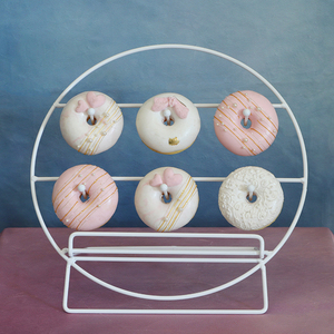 欧式铁艺甜品台摆件折叠甜甜圈架子婚礼派对面包圈展示架摆台装饰