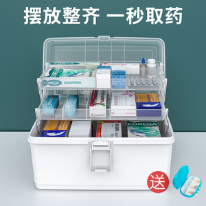 医疗箱小药箱家庭装家用大容量医用药盒收纳箱盒多层常备药医药箱