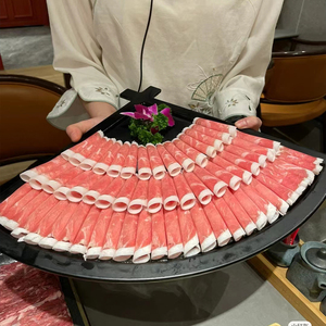 中式扇形密胺仿瓷干冰盘子创意特色老北京火锅店装羊肉卷专用餐具