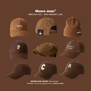 咖啡色帽子男女同款驼色棒球帽软顶鸭舌帽秋冬英伦复古褐色贝雷帽
