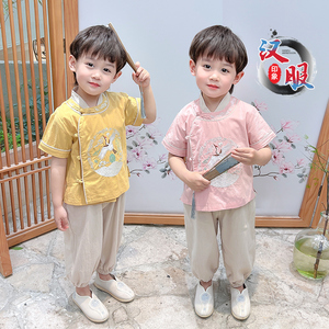 儿童夏季新款汉服套装古风唐装男童古装中国风童装小孩子穿的衣服