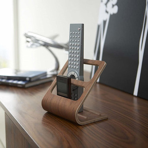 日式简约酒店遥控器支架办公桌面手机架收纳盒客厅创意木质置物架