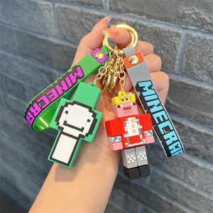 跨境热销创意麦块挂件我的世界钥匙扣可爱pvc公仔Minecraft钥匙链