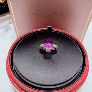 【环亚】Pomellato宝曼兰朵NUDO紫水晶玫瑰金钻石戒指 小/中号