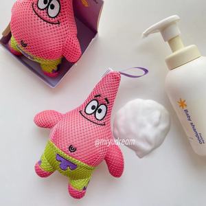 日本Moomin派大星起泡沐浴球卡通立体宝宝洗澡玩具搓澡海绵浴擦花