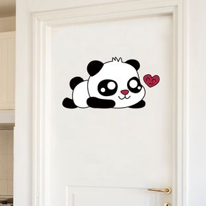 卧室墙壁小熊猫贴纸卡通门贴自粘纸贴画儿童房间装饰贴遮丑大图案