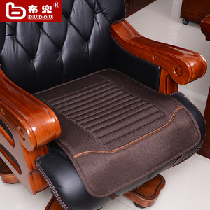 亚麻老板椅垫四季办公室坐垫椅子垫防滑透气大班椅专用座垫