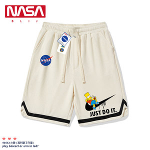 NASA联名辛普森一家外穿短裤子男女夏季情侣款动漫卡通巴特篮球裤