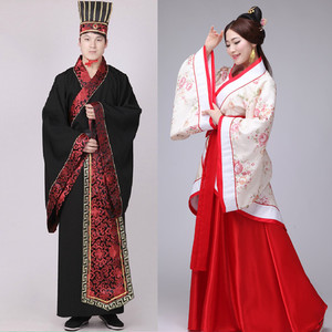 汉服男古装中国风成人礼服交领长袍古代衣服汉式婚礼伴郎伴娘服红