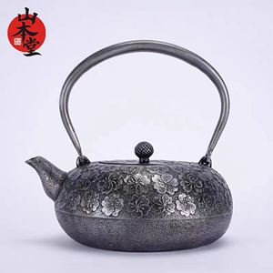 日本进口纯手工煮茶器电陶炉泡茶壶无涂层樱花砂铁壶套装