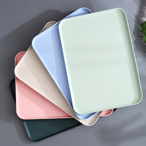塑料长方形托盘商用食品级餐厅端菜上菜盘加厚耐高温快餐店专用盘