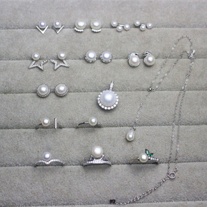 原创设计通体S925纯银镶嵌天然淡水珍珠简约女士多款戒指耳饰项链