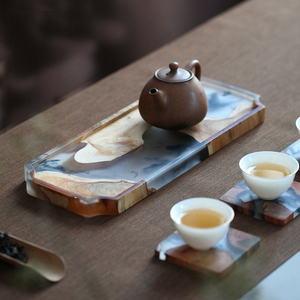 创意茶道香榧木实木干泡盘配件简约家用办公茶台功夫茶具茶海茶托