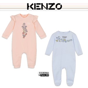 KENZO婴儿服 宝宝粉色蓝色长袖连体衣 海洋小动物图案 新生儿礼物