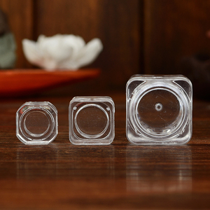 包邮创意四方盒透明亚克力塑料瓶圆形盒胶囊包装方形瓶单粒片剂盒