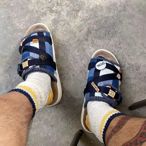 工装飞行员VISVIM CHRISTO夏季日系真皮牛皮波点拖鞋余文乐陈冠希