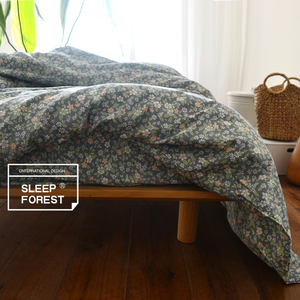 纯棉三件套双人床上用品四件套1.8 2m床被套睡眠植物保暖田园花卉
