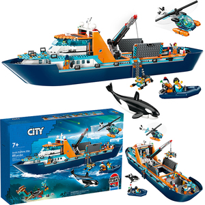 乐高城市深海探险极地巨轮玩具警用巡逻艇海上救援轮船拼装积木